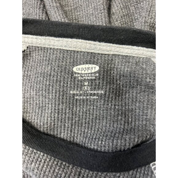 Old Navy Boys Long Sleeve Raglan Crew Top M Grey Waffle Knit Cotton/Polyester - Picture 3 of 7